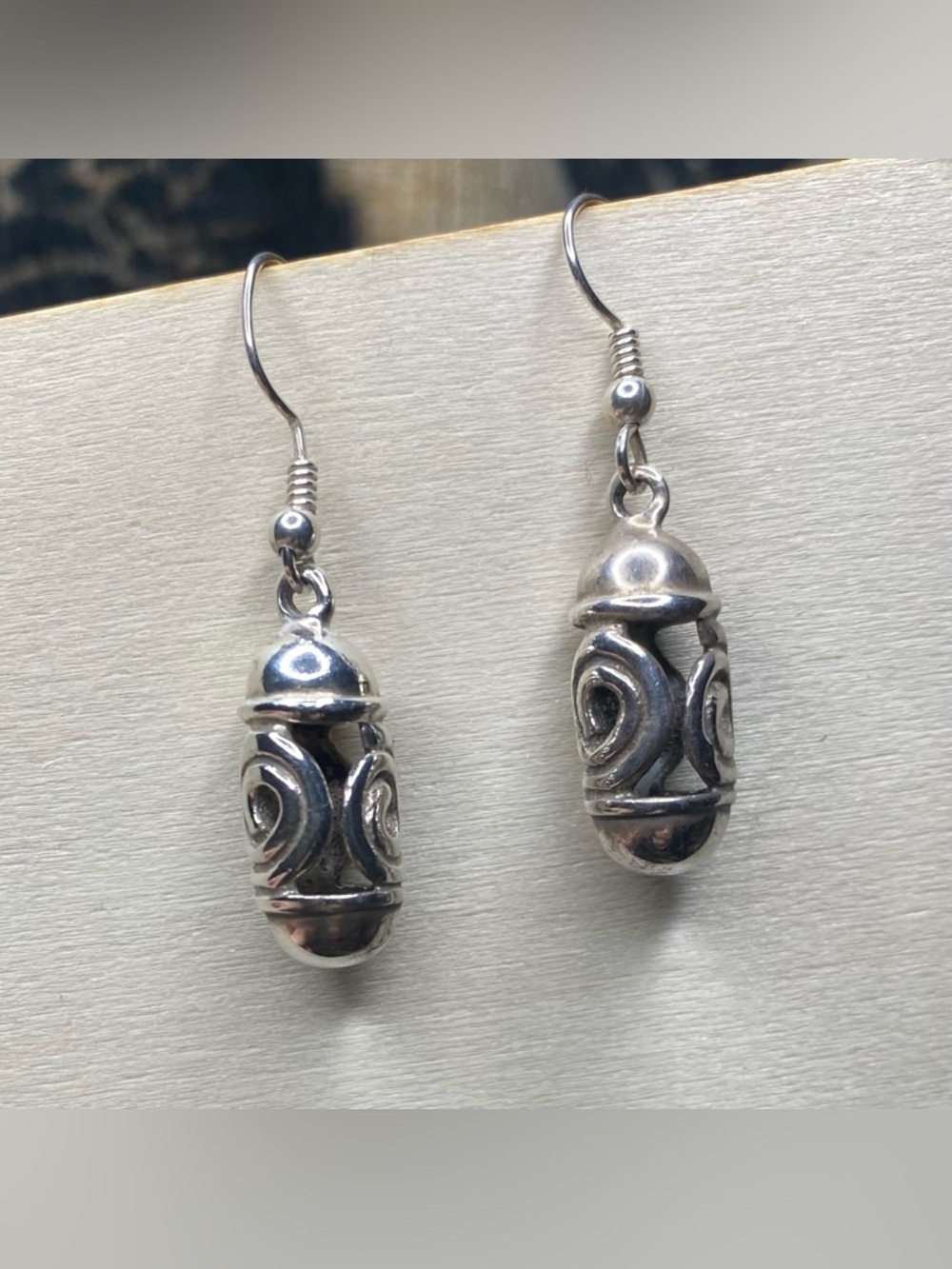 Sterling Silver Swirl Drop Earrings - Classic Silver